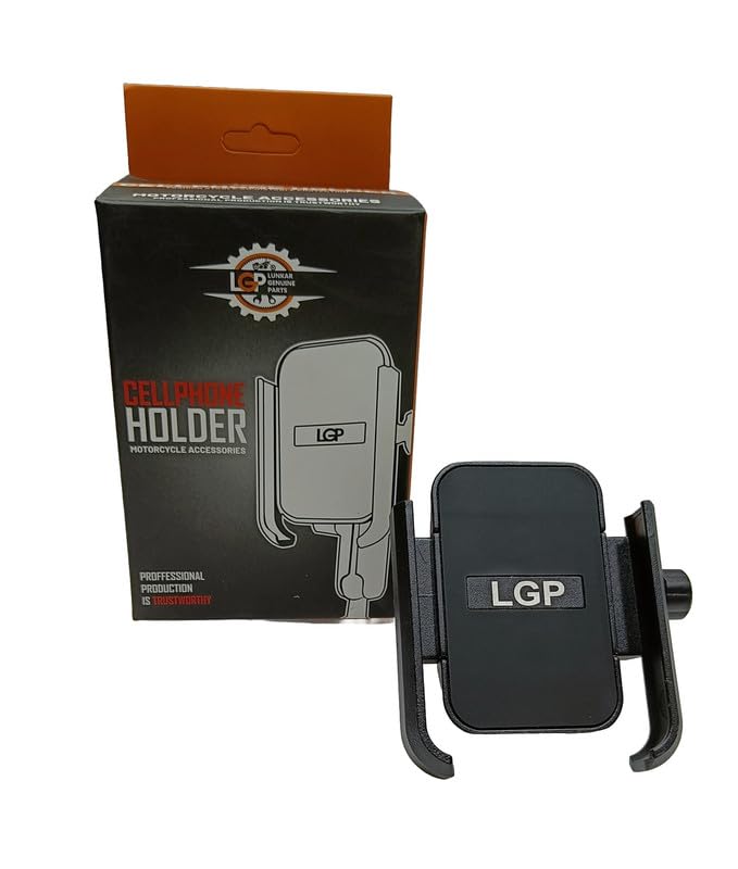 LGP LUNKAR GENUINE PARTS LGP 1310 Jaw-Grip Waterproof Handlebar Mount Stand 360° Rotational with Dual Ball Adjustment Mechanism Mobile Phone Holder Mount Ideal for Maps and GPS Navigation (Black)