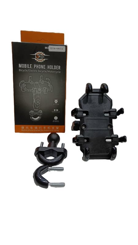 LGP LUNKAR GENUINE PARTS LGP 1311 Claw-Grip Waterproof Handlebar Mount Stand 360° Rotational with Dual Ball Adjustment Mechanism Mobile Phone Holder Mount Ideal for Maps and GPS Navigation (Black)