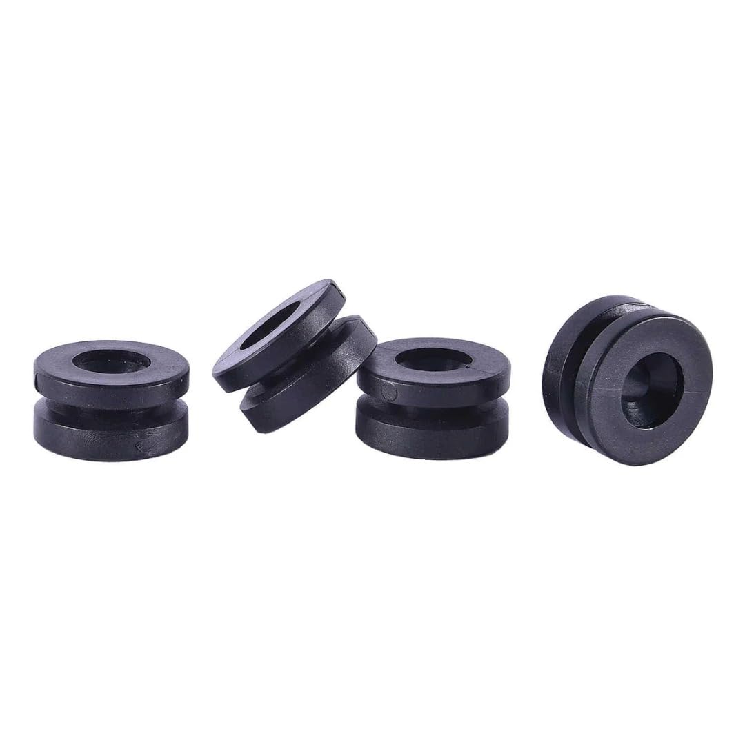 High Strength Top Box Bush Rubber Mount Set (Pack of 4) – Anti Vibration & Noise Reduction Rubber Bushes for Motorcycle Top Box, Durable Shock Absorbing Mounts – Black