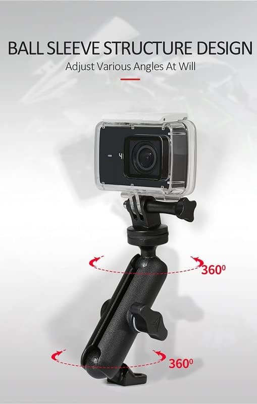 CAM-Grip Aluminium Alloy 360 Degree Rotatable Bike Bicycle Mirror Mount Bracket Stand Adapter Compatible with All Action Cameras, BLACK,