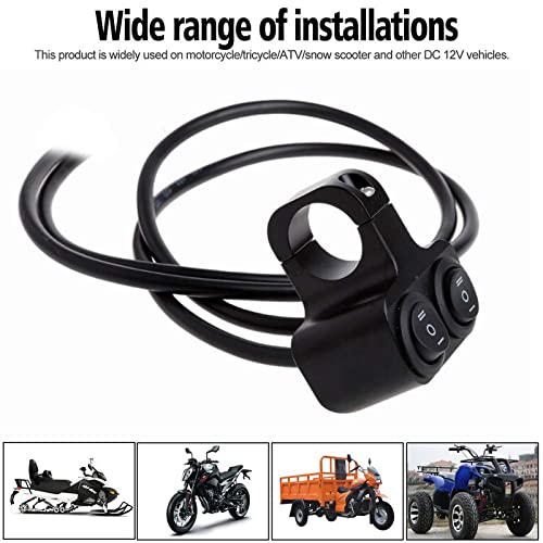 7/8-inch Motorcycle Handlebar Dual Button CNC Metal 12V Switch (Both 2-Way) Control for Headlight, Fog Light, Horn, Hazard Control