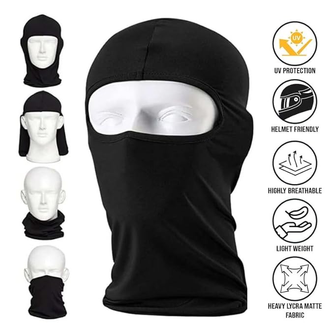GUB LGP Full Face Mask Cycling Ski Mask Windproof Waterproof Cover Scarf Neck Warmer Balaclava, Black