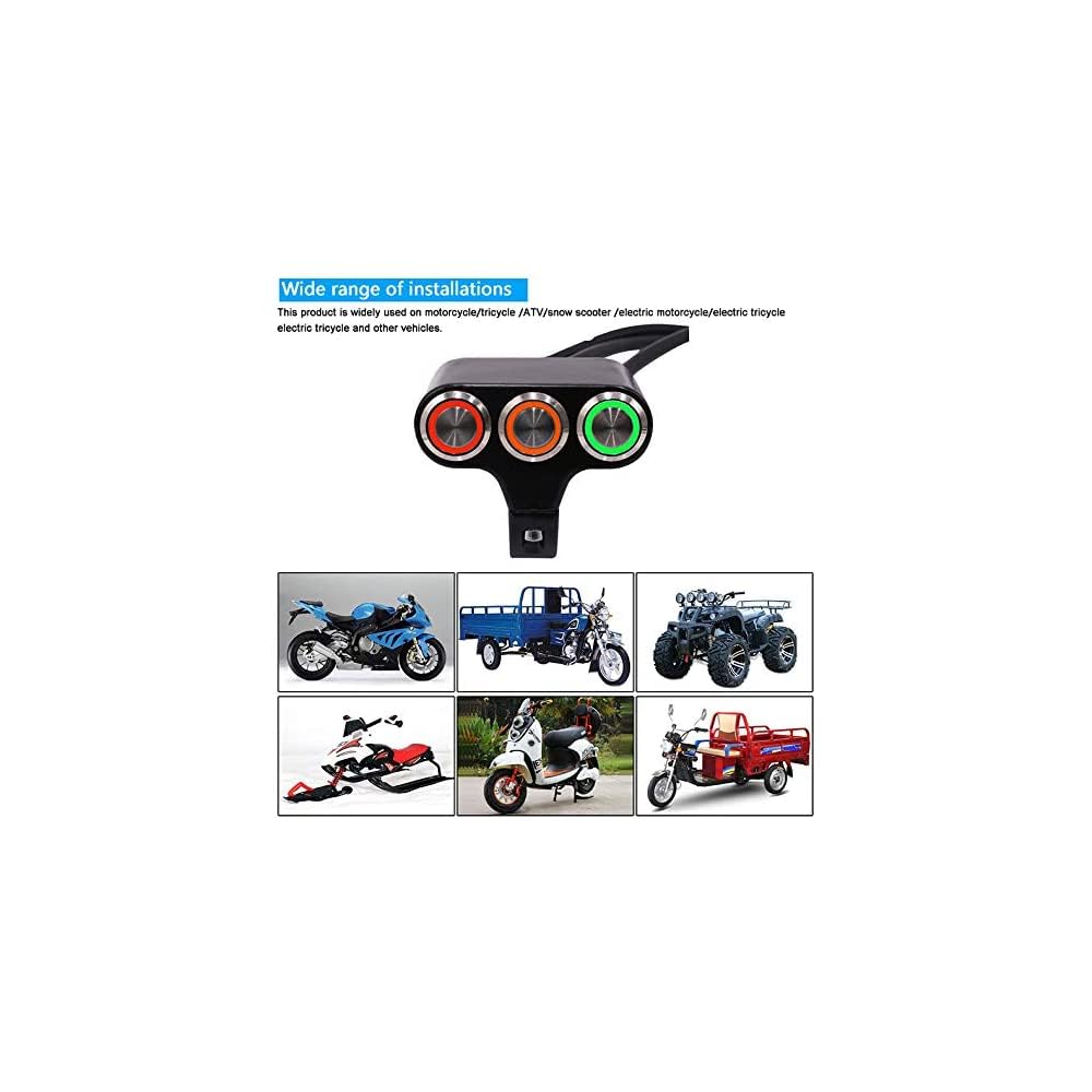 GUB Universal Handlebar Triple Push Button Switch With LED for Fog Lights | Auxilary Light Switch- Multipurpose (2 ON/OFF & 1-PUSH)