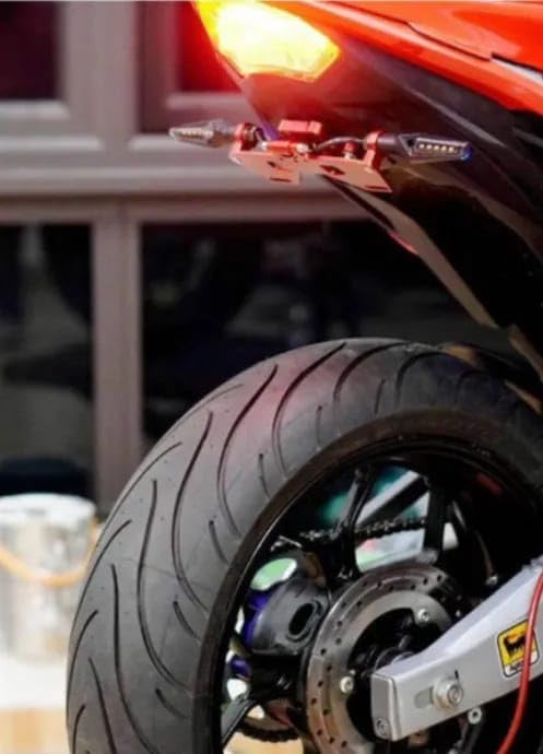 GUB CNC Aluminum Imported License Plate Holder with LED Tail Tidy Black Number Plate, Black