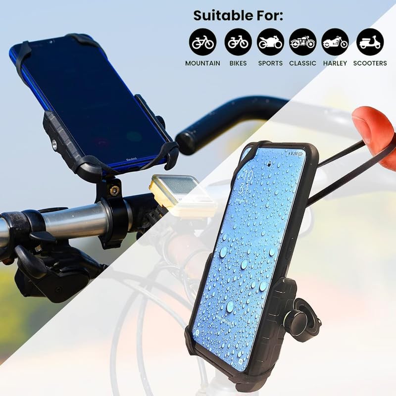 LGP LUNKAR GENUINE PARTS LGP 4 Jaw-Grip Waterproof Bike/Motorcycle/Scooter Mobile Phone Holder Mount Ideal for Maps and GPS Navigation (Black)