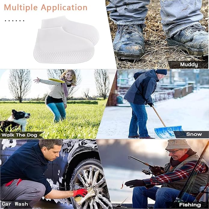 GUB Waterproof Silicone Shoe Covers, Reusable Rain Shoe Covers Non-Slip Bowling Rain Outdoor Shoe Covers Men Women