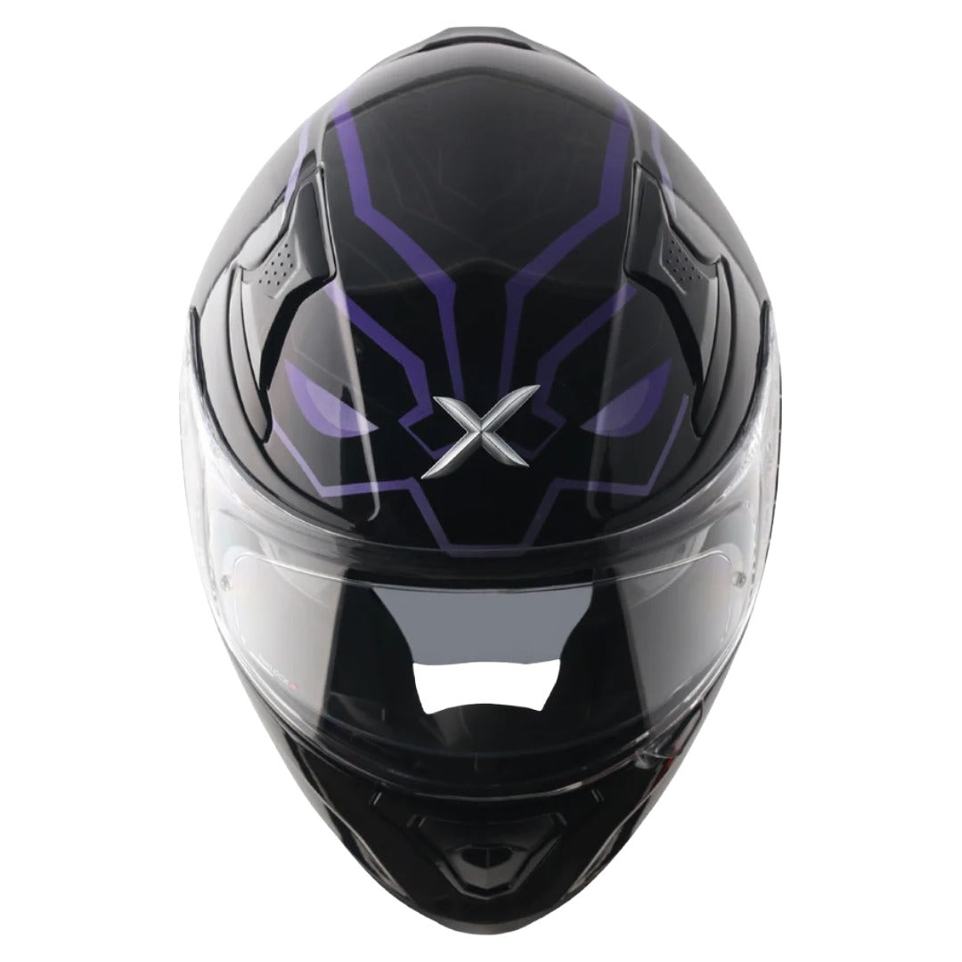 Axor Apex Marvel Black Panther ISI ECE and DOT Certified Full Face Helmet for Men and Women with Dual Visors