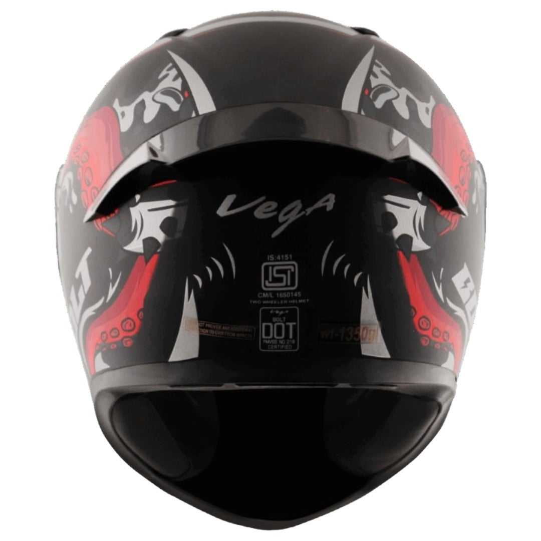 GUB Vega Bolt Octopus ISI and DOT Certified Full Face Helmet for Men with Clear Visor