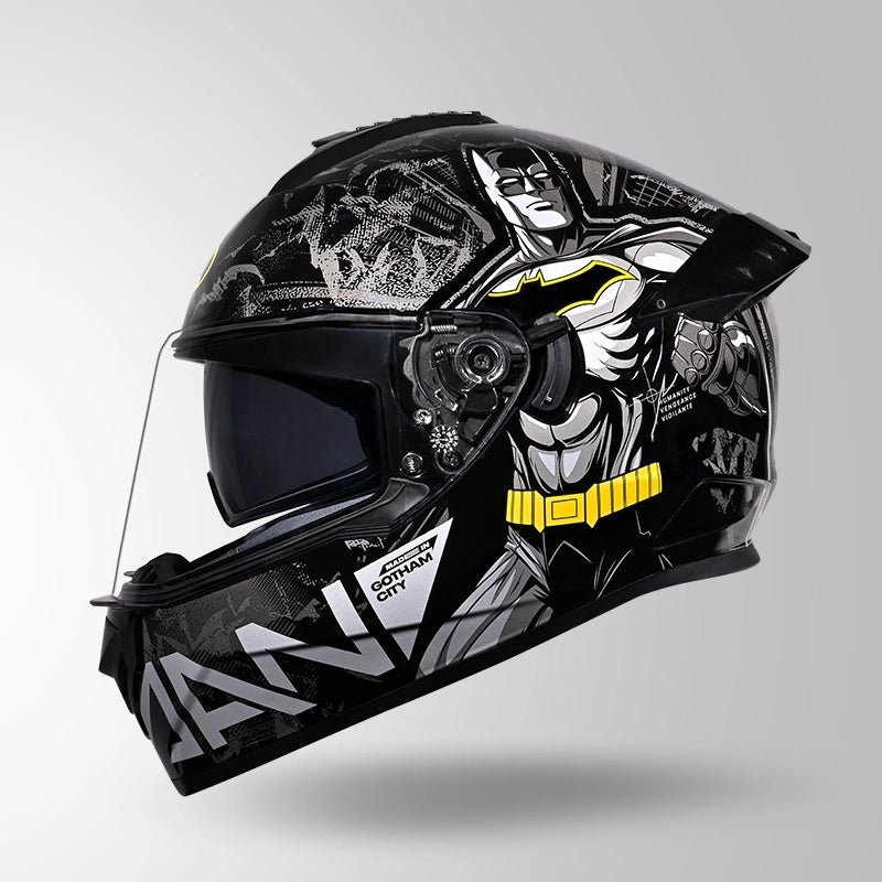 GUB STUDDS DRIFTER BATMAN EDITION HELMET WITH DUAL VISOR ISI AND DOT CERTIFICATION
