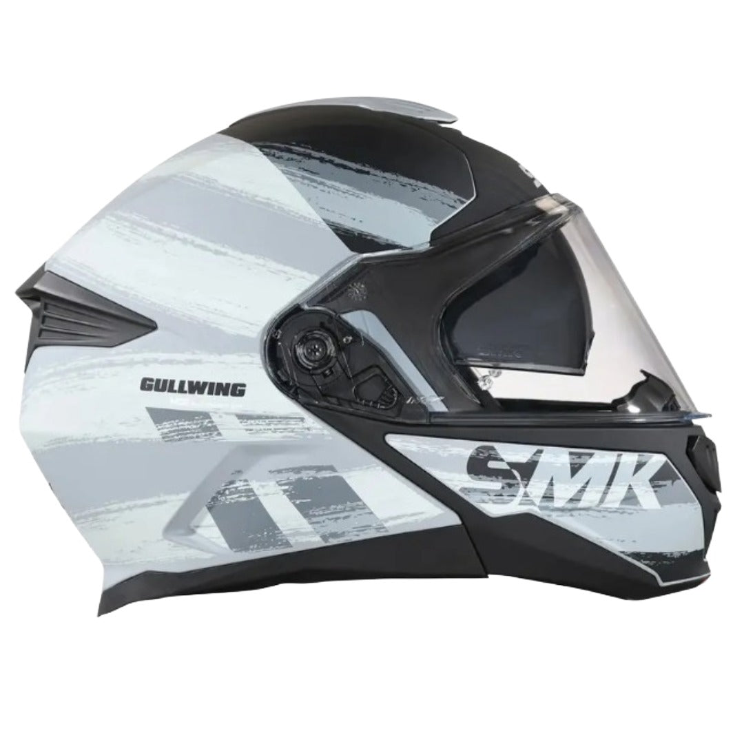 SMK Gullwing Tourleader Flip Up Dual Visor Helmet for Men, Women, ISI DOT ECE 22.06 Certified