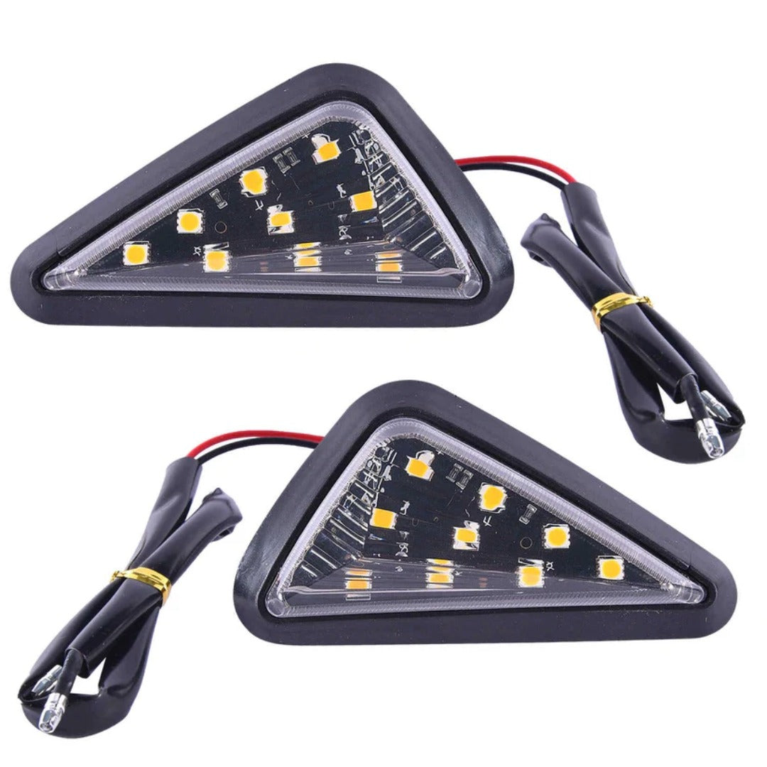 LGP Yellow Flush Mount Smoked 9 LED Turn Signal Light Bike Indicator Lights Motorcycle, 12V DC Motorcycle Indicators For CBR 150 250, YZF R15 V3 V2, Pack Of 2