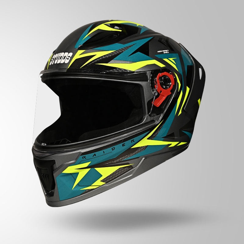 STUDDS Raider Skulpt Decor ISI Certified Full Face Helmet for Men and Women with Spoilor
