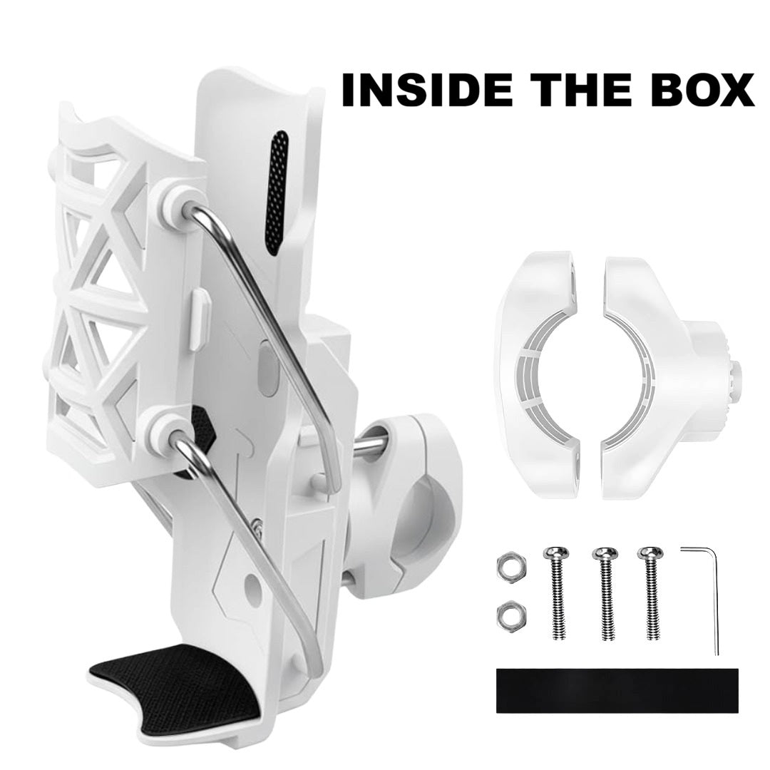 Motorcycle Bottle Holder – Silicone Adaptive Folding Cup Holder with 360° Rotatable Mount, Secure Fit for Bikes & Scooters