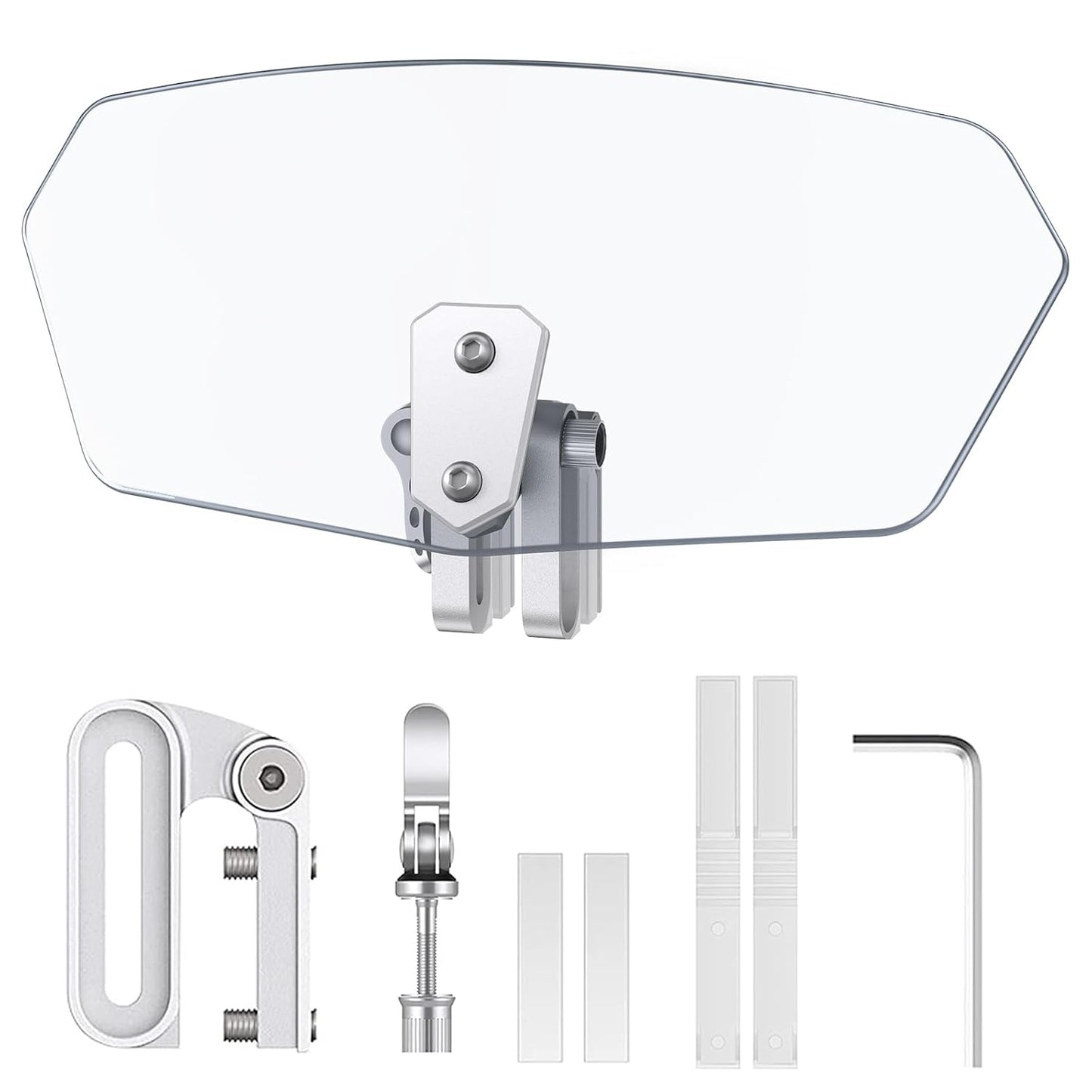Motorcycle Extension Windshield, Wind Deflector Visor Extender Bike Headlight Visor (CLEAR)