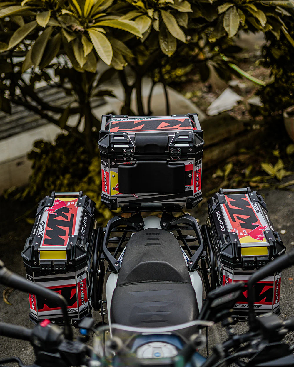 Premium Aluminum KTM Graphics Top Box & Panniers