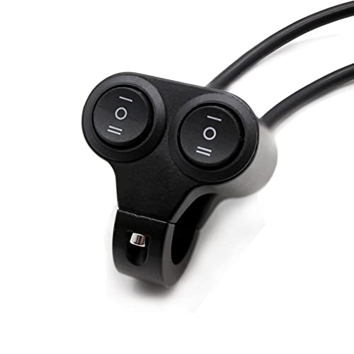 7/8-inch Motorcycle Handlebar Dual Button CNC Metal 12V Switch (Both 2-Way) Control for Headlight, Fog Light, Horn, Hazard Control