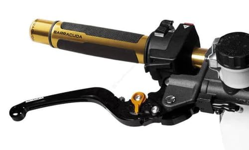 Premium Barracuda Italian Design Handle Grip with Metal Handlebar Ends with Aluminum Insert for Bikes and Motorcycle, (Set of 2)