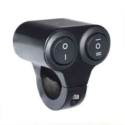 7/8-inch Motorcycle Handlebar Dual Button CNC Metal 12V Switch (1WAY / 2Way) Control for Headlight, Fog Light, Horn, Hazard Control