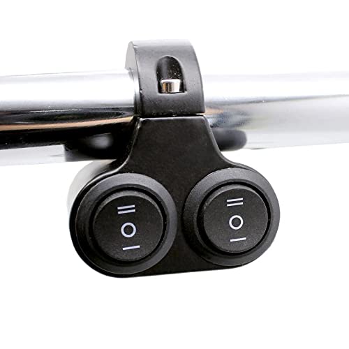 7/8-inch Motorcycle Handlebar Dual Button CNC Metal 12V Switch (Both 2-Way) Control for Headlight, Fog Light, Horn, Hazard Control