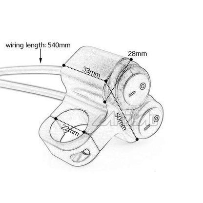 GUB 7/8-inch Motorcycle Handlebar Dual Button CNC Metal 12V Switch (Both 1-Way) Control for Headlight, Fog Light, Horn, Hazard Control