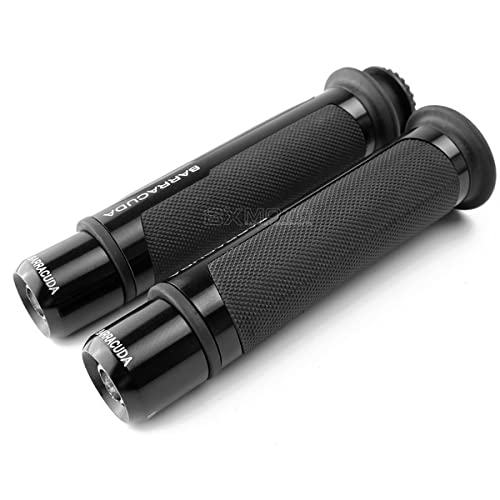 Premium Barracuda Italian Design Handle Grip with Metal Handlebar Ends with Aluminum Insert for Bikes and Motorcycle, (Set of 2)