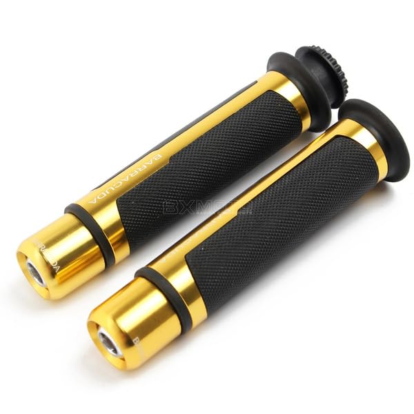 Premium Barracuda Italian Design Handle Grip with Metal Handlebar Ends with Aluminum Insert for Bikes and Motorcycle, (Set of 2)