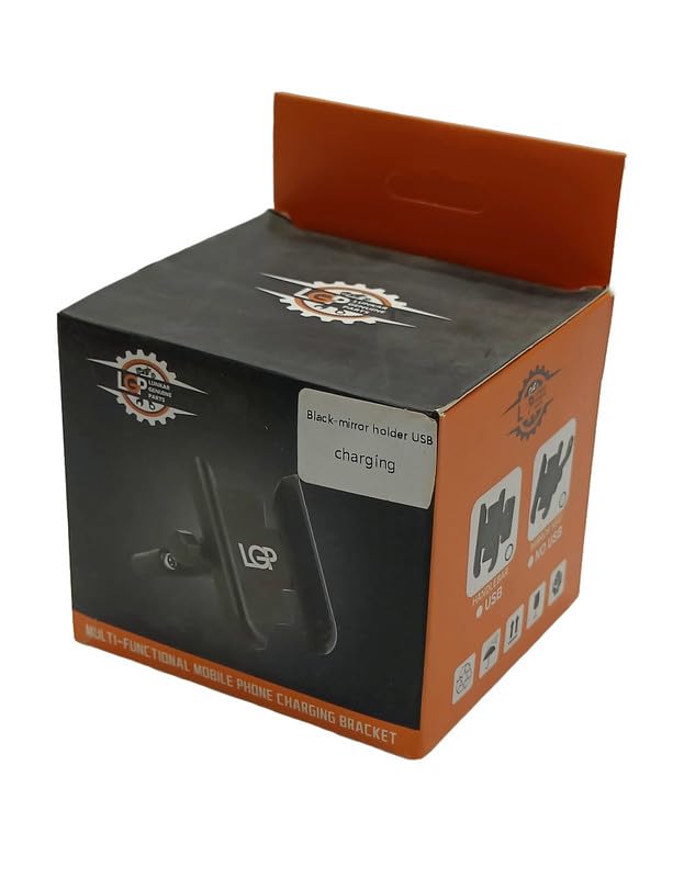 LGP LUNKAR GENUINE PARTS Metal CNC Charging 3.0 Mobile Phone Holder Mirror Mount Stand 360° Rotational for All Smartphones