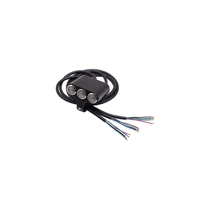 GUB Universal Handlebar Triple Push Button Switch With LED for Fog Lights | Auxilary Light Switch- Multipurpose (2 ON/OFF & 1-PUSH)