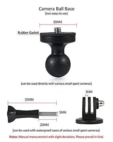 CAM-Grip Aluminium Alloy 360 Degree Rotatable Bike Bicycle Mirror Mount Bracket Stand Adapter Compatible with All Action Cameras, BLACK,