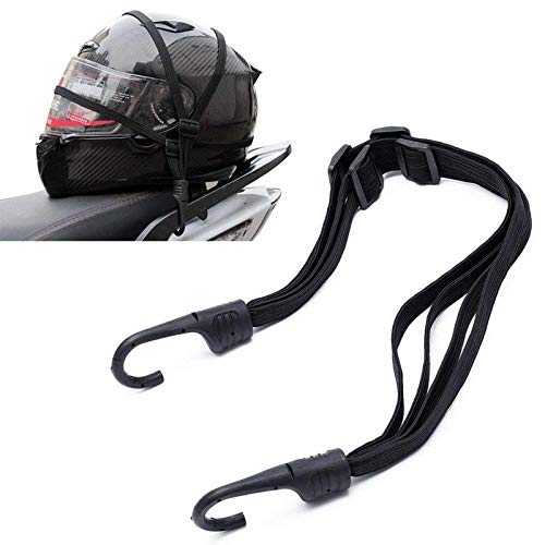 Helmet Luggage Retractable Elastic Rope Strap, Bungee Cord Universal for All Edition Bikes, Black