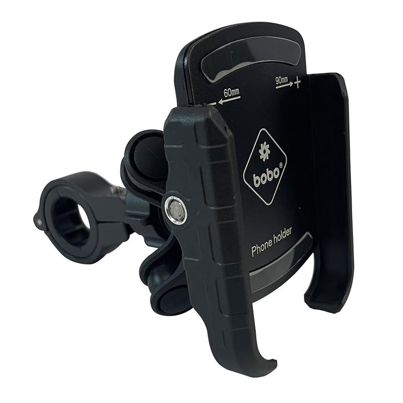 BOBO BM4 PRO Plus Jaw-Grip with PRO Plus Vibration Damper Waterproof Bike/Motorcycle/Scooter Mobile Phone Holder Mount, Ideal for Maps and GPS Navigation (Black)