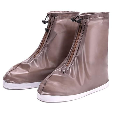 GUB Reusable PVC Waterproof Shoe Covers,Shoe Protectors with Waterproof Zipper and Drawstring Design,Not-Slip Rain Shoe Covers for Women and Men