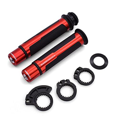 Premium Barracuda Italian Design Handle Grip with Metal Handlebar Ends with Aluminum Insert for Bikes and Motorcycle, (Set of 2)