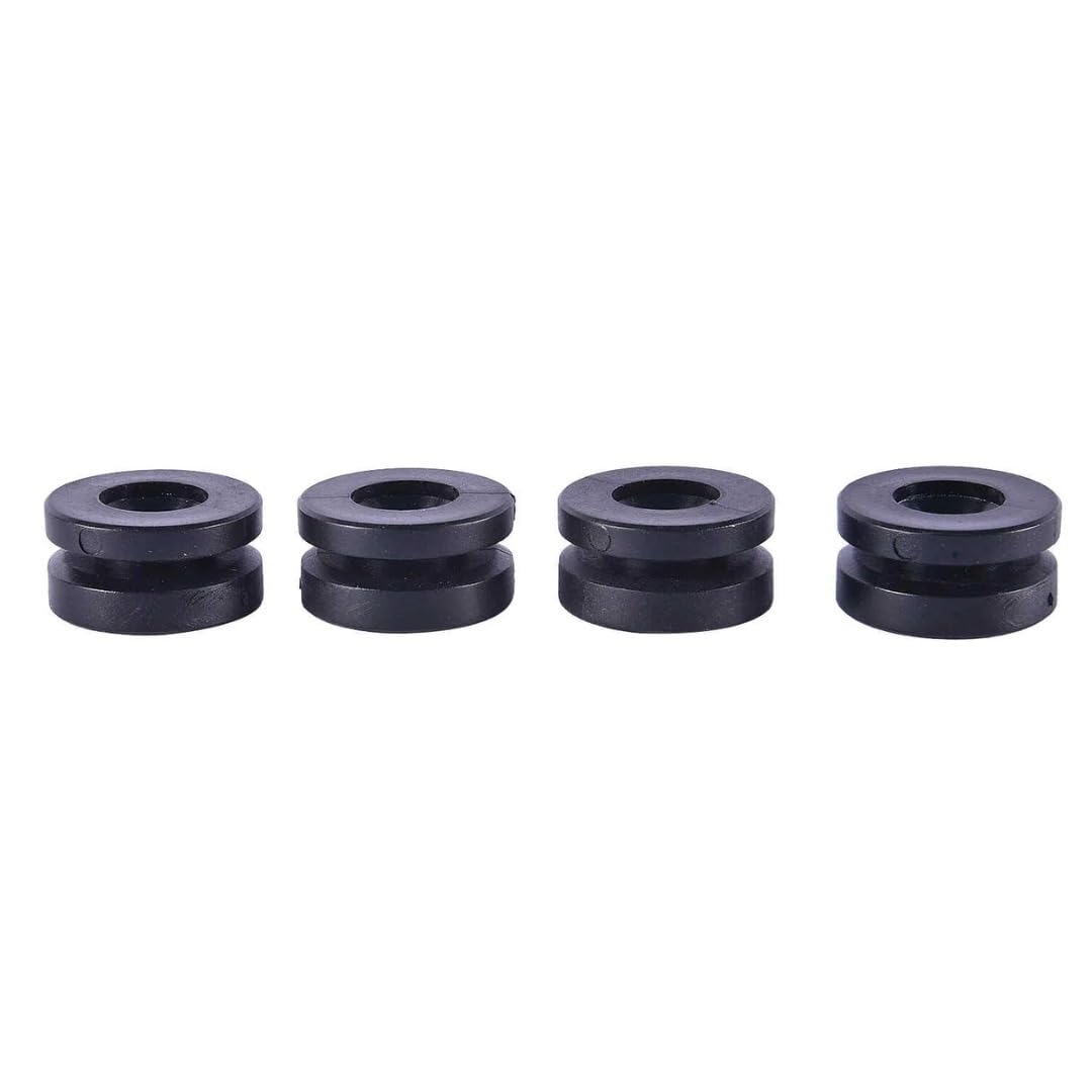 High Strength Top Box Bush Rubber Mount Set (Pack of 4) – Anti Vibration & Noise Reduction Rubber Bushes for Motorcycle Top Box, Durable Shock Absorbing Mounts – Black