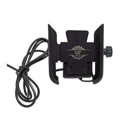 LGP LUNKAR GENUINE PARTS Metal CNC Charging 3.0 Mobile Phone Holder Handlebar Mount Stand 360° Rotational for All Smartphones