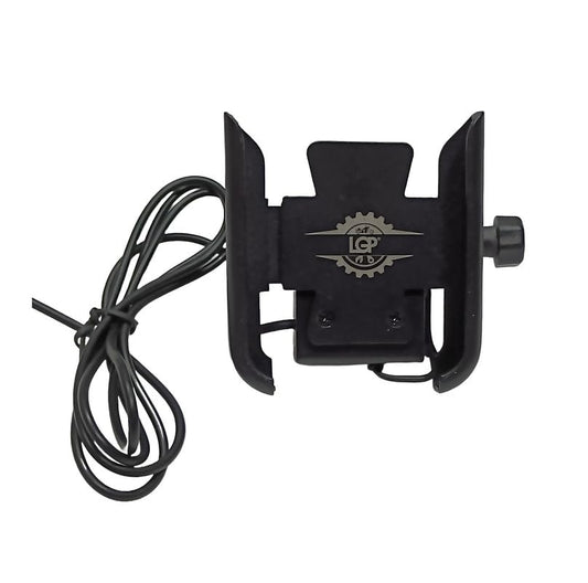 LGP LUNKAR GENUINE PARTS Metal CNC Charging 3.0 Mobile Phone Holder Handlebar Mount Stand 360° Rotational for All Smartphones