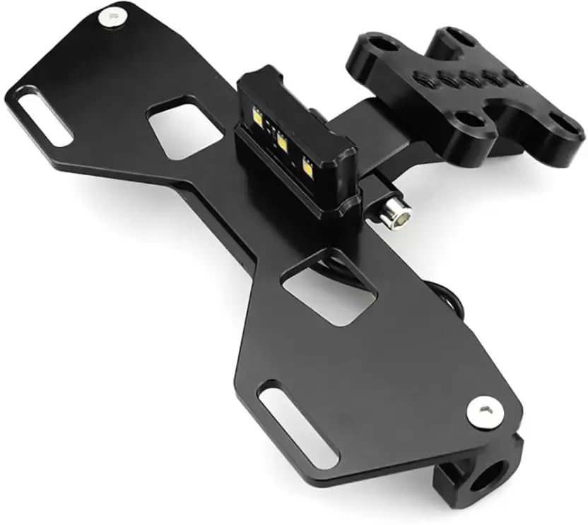 GUB CNC Aluminum Imported License Plate Holder with LED Tail Tidy Black Number Plate, Black