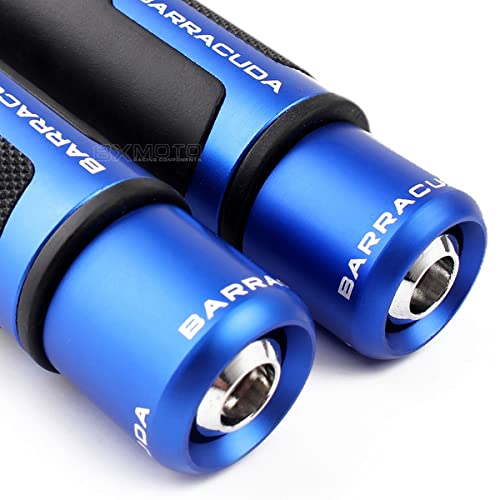 Premium Barracuda Italian Design Handle Grip with Metal Handlebar Ends with Aluminum Insert for Bikes and Motorcycle, (Set of 2)