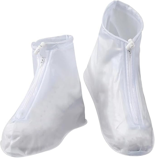 GUB Reusable PVC Waterproof Shoe Covers,Shoe Protectors with Waterproof Zipper and Drawstring Design,Not-Slip Rain Shoe Covers for Women and Men