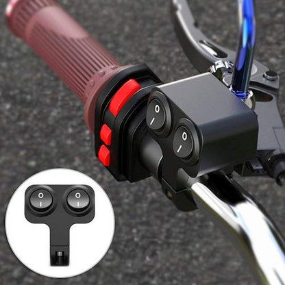 7/8-inch Motorcycle Handlebar Dual Button CNC Metal 12V Switch (Both 1-Way) Control for Headlight, Fog Light, Horn, Hazard Control