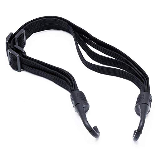 Helmet Luggage Retractable Elastic Rope Strap, Bungee Cord Universal for All Edition Bikes, Black