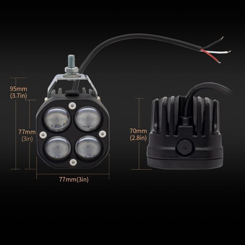 LED 60 Watt Fog Light 4x4 Projector Yellow, White High Beam Universal for Bikes and Cars