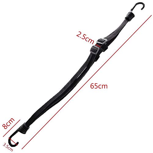 Helmet Luggage Retractable Elastic Rope Strap, Bungee Cord Universal for All Edition Bikes, Black