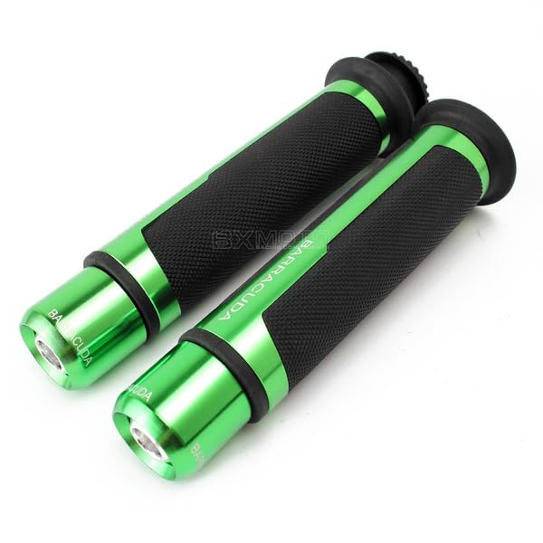 Premium Barracuda Italian Design Handle Grip with Metal Handlebar Ends with Aluminum Insert for Bikes and Motorcycle, (Set of 2)