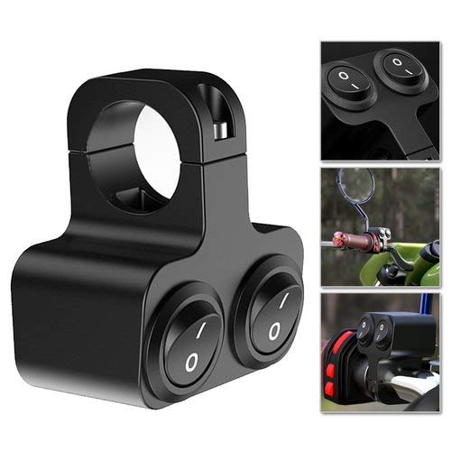 7/8-inch Motorcycle Handlebar Dual Button CNC Metal 12V Switch (Both 1-Way) Control for Headlight, Fog Light, Horn, Hazard Control