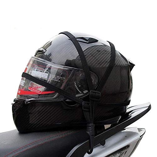 Helmet Luggage Retractable Elastic Rope Strap, Bungee Cord Universal for All Edition Bikes, Black