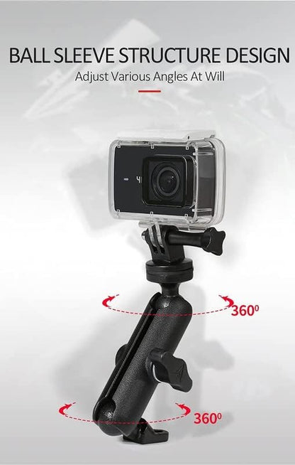 CAM-Grip Aluminium Alloy 360 Degree Rotatable Bike Bicycle Mirror Mount Bracket Stand Adapter Compatible with All Action Cameras, BLACK,
