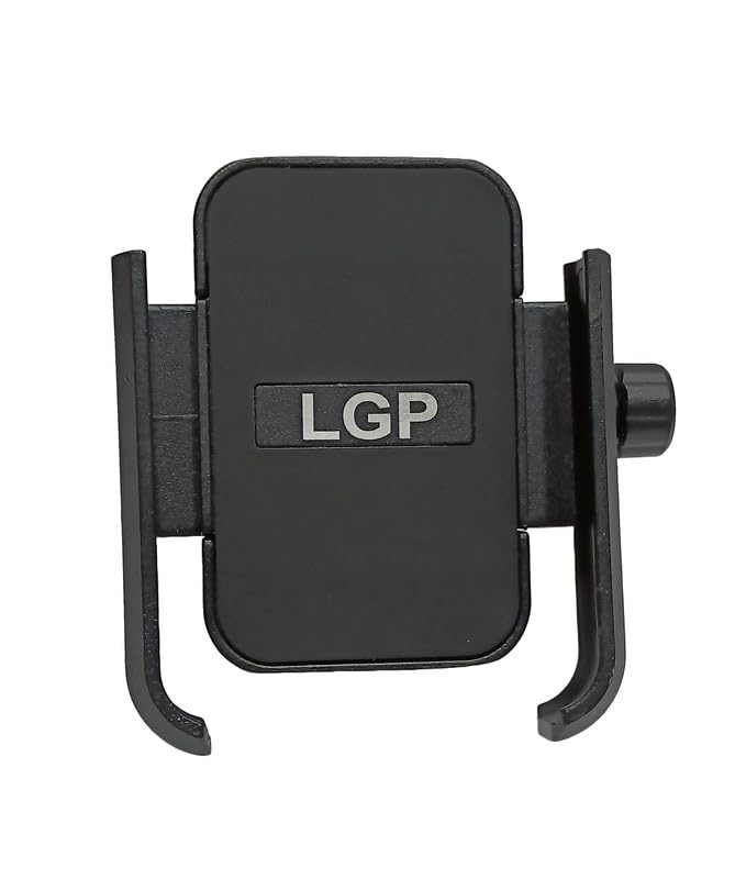 LGP LUNKAR GENUINE PARTS LGP 1310 Jaw-Grip Waterproof Handlebar Mount Stand 360° Rotational with Dual Ball Adjustment Mechanism Mobile Phone Holder Mount Ideal for Maps and GPS Navigation (Black)