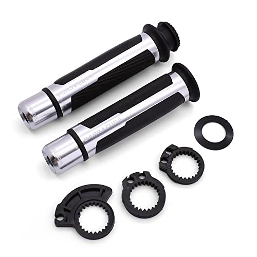 Premium Barracuda Italian Design Handle Grip with Metal Handlebar Ends with Aluminum Insert for Bikes and Motorcycle, (Set of 2)