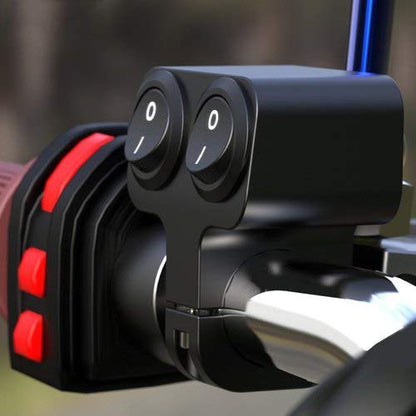 7/8-inch Motorcycle Handlebar Dual Button CNC Metal 12V Switch (Both 1-Way) Control for Headlight, Fog Light, Horn, Hazard Control